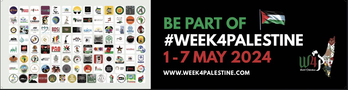 Africa4Pal's tweet photo. Be part of  #Week4Palestine 
1st- 7th May 2024. https://t.co/jDgICAZxtS