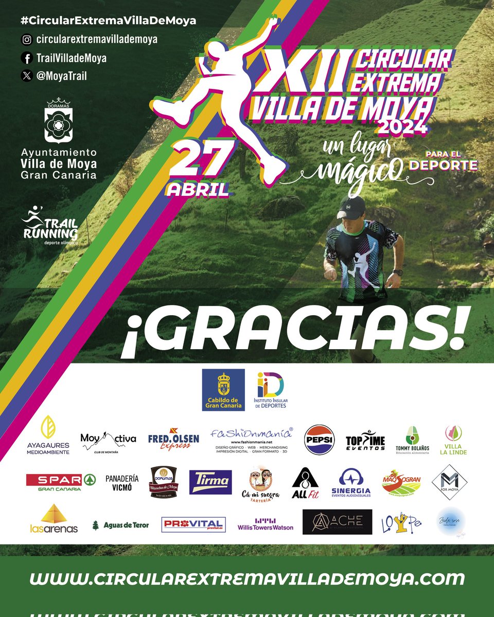 💚 Hoy con la resaca de la carrera nos toca agradecer a los colaboradores y patrocinadores que han hecho posible esta XII edición de la #circularextremavillademoya