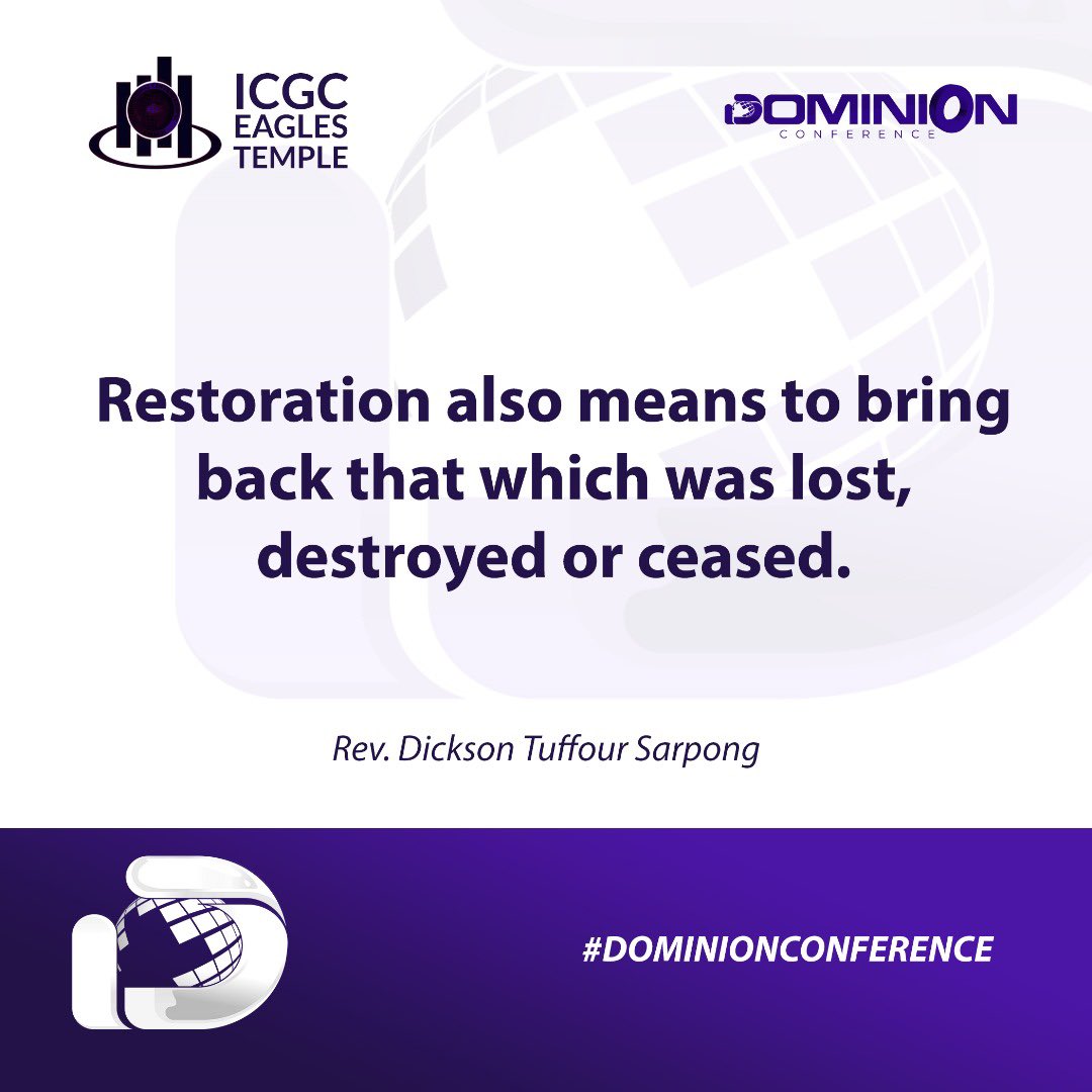 eaglestemple's tweet image. Title: Restoration
🎙️ Rev. Dickson T. Sarpong
📖 Joel 2:25-27

#DominionConference24 #LifeChanging
#PowerPacked
#ICGCat40
#ETGodyear2024 #WeAreICGC #SundaysatICGC