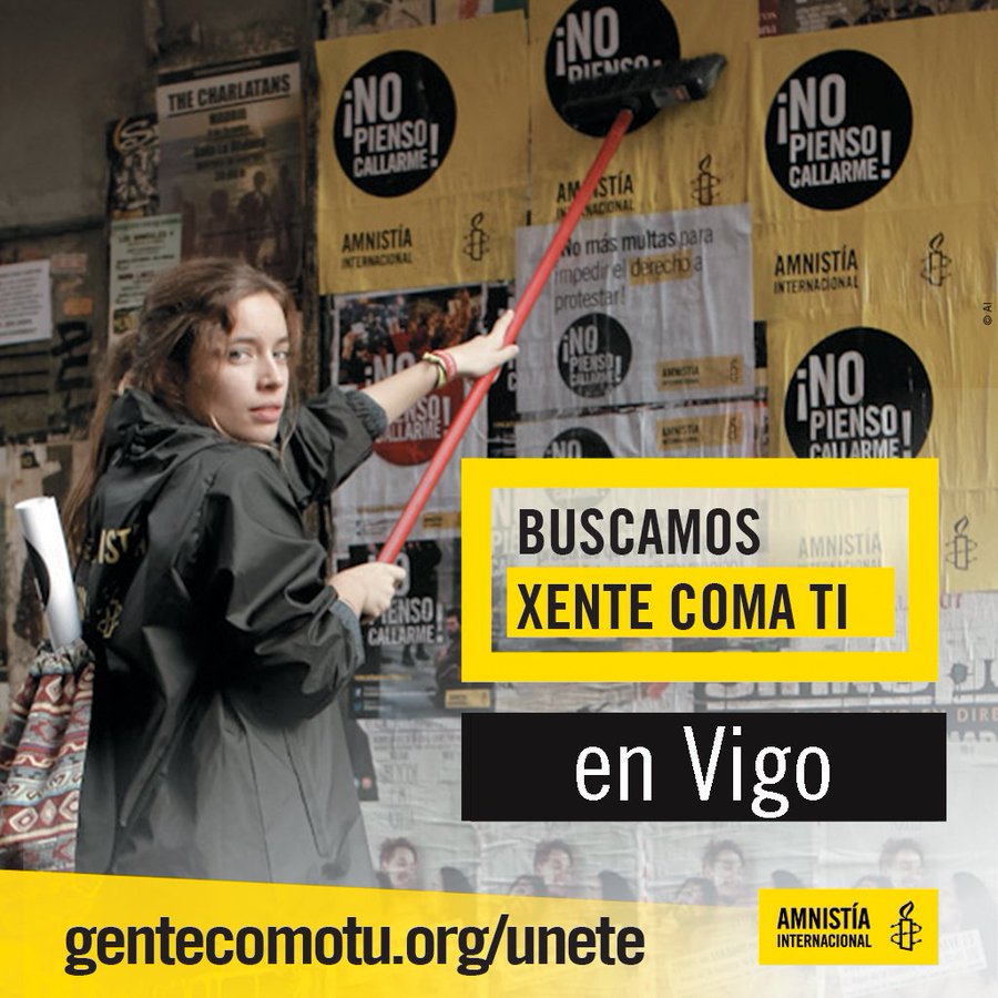 Amnistia_Vigo's tweet photo. 🗓️Hoxe ás 19.30
📌Xuntaza d activistas para preparar accións sb:
🛑#Stoparmas 🇺🇸 a 🇮🇱 #Gaza
🏥25% Investimento do @SanidadeXunta á #AtenciónPrimaria
🏘️Vivenda social e control prezos do alugueiro en #Vigo
♀️Centros 24H vítimas #violenciasexual
✅e moito +
Únete a nós! #DDHH https://t.co/ruZ6qM00no