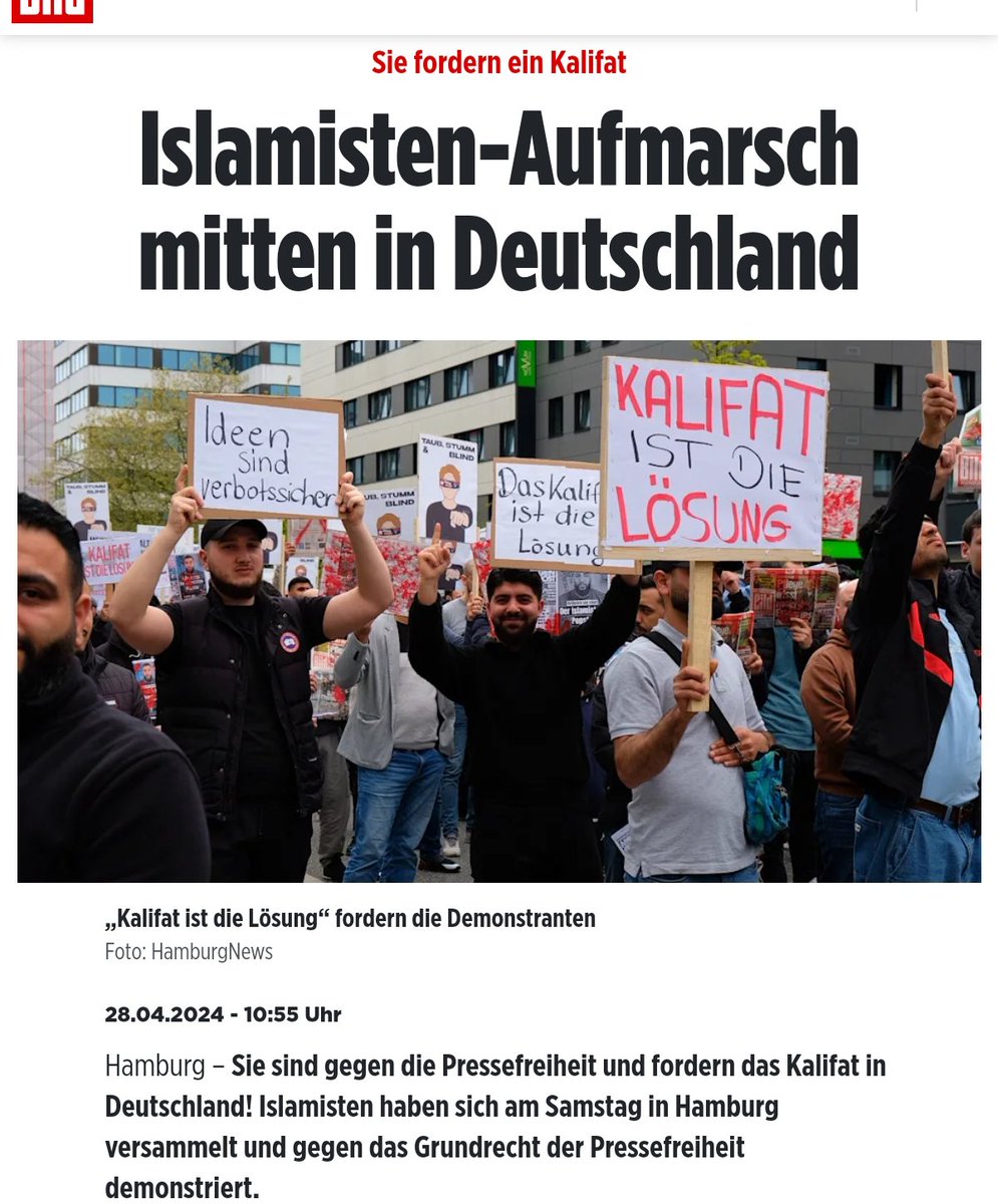 Also kein Kalifat in Deutschland.
Gott was bin ich erleichtert.
Nur ein Angriff auf die Pressefreiheit.🤣🤣🤣

Verarscht euch und eure Hörigen!
Immer weniger lassen sich täuschen