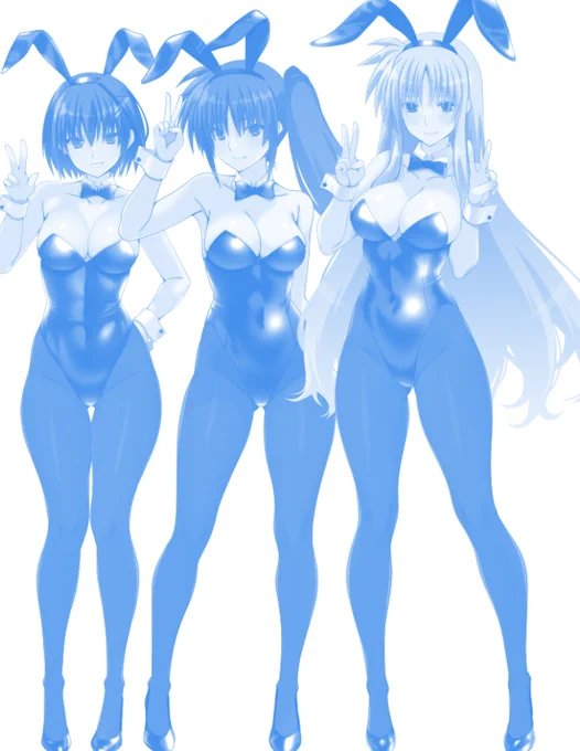 リリカルバニーでアクリルフィギュア作ってみた!センシティブだと思ったので青色化とセンシティブ設定。Boothにてご注文受付開始いたしました～ #booth_pmカラー版はpixivで 