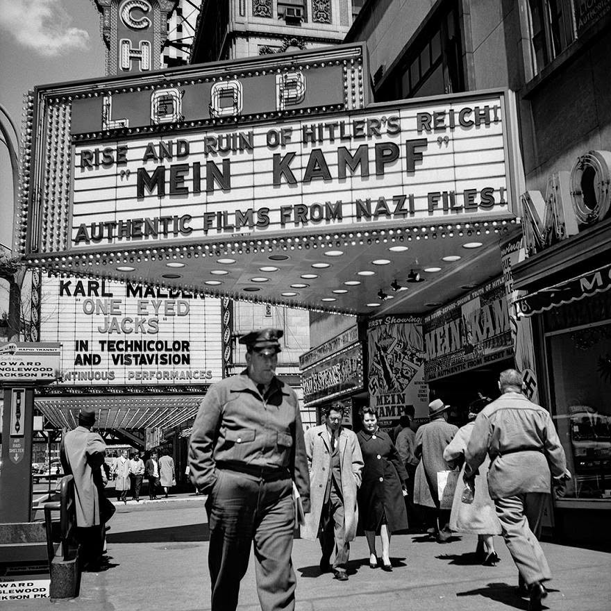 Vivian Maier 'Rise and ruin of Hitler's Reich. Authentic films from nazi files'. Chicago, 1961