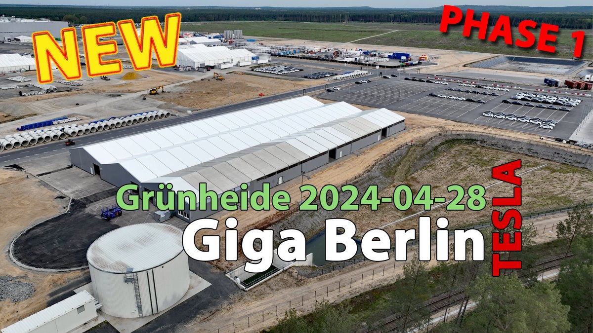 😎👉Tesla Giga Berlin Update #199 - PHASE 1 🚨 NEW drone video online! 2024-04-28 youtube.com/watch?v=R7WXPD… @elonmusk #tesla #GigaBerlin #gigafactory #gf4