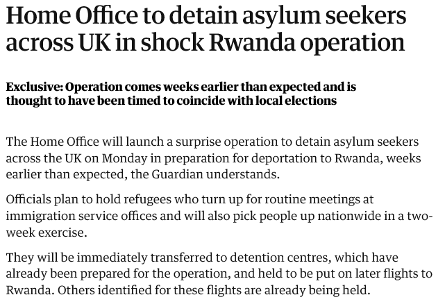 Wow! It's incredible what Home Office staff are willing to do for their Tory masters. The excuse 'just following orders' doesn't cut it. Hope they never sleep at night again. theguardian.com/uk-news/2024/a…