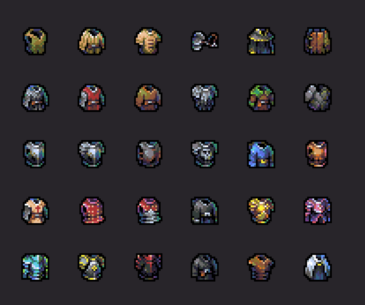 Some medieval fantasy drip in 16x16px, which one is your favourite? #pixelart