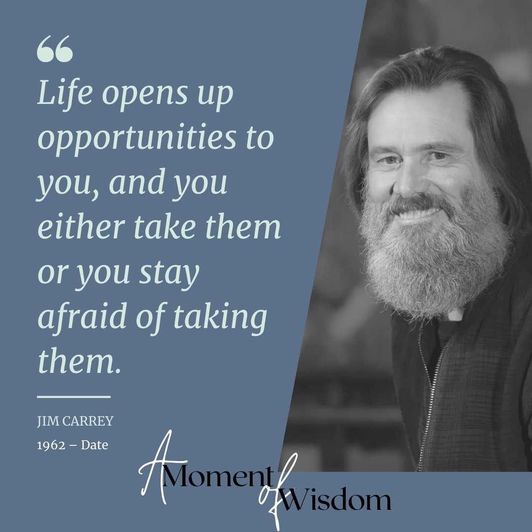 This is something I need to take note of, perhaps it's time to step up!

#JimCarrey
#EmbraceTheLeap
#FearlessPursuit
#OpportunityKnocks
#BreakFreeFromFear
#DareToDreamBig
#ChooseAdventure
#LifeIsAnOpenDoor
#ConquerYourComfortZone
#StepOutShineOn
#EmbraceTheUnknown