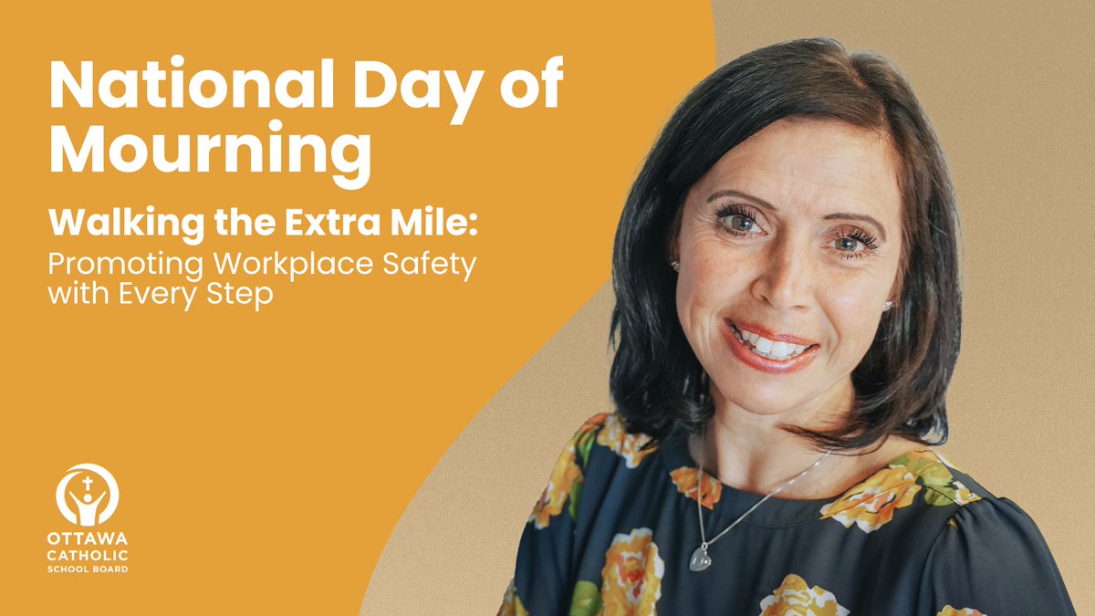 🕯️Honouring #NationalDayOfMourning with #OCSB's Diana Devine. Inspired by her father's memory, Diana will walk 42KM today with a weighted vest, promoting workplace safety. From Barrhaven to Vincent Massey Park, she carries hope for safer workplaces. 🔗 ocsb.ca/2024/04/28/wal…