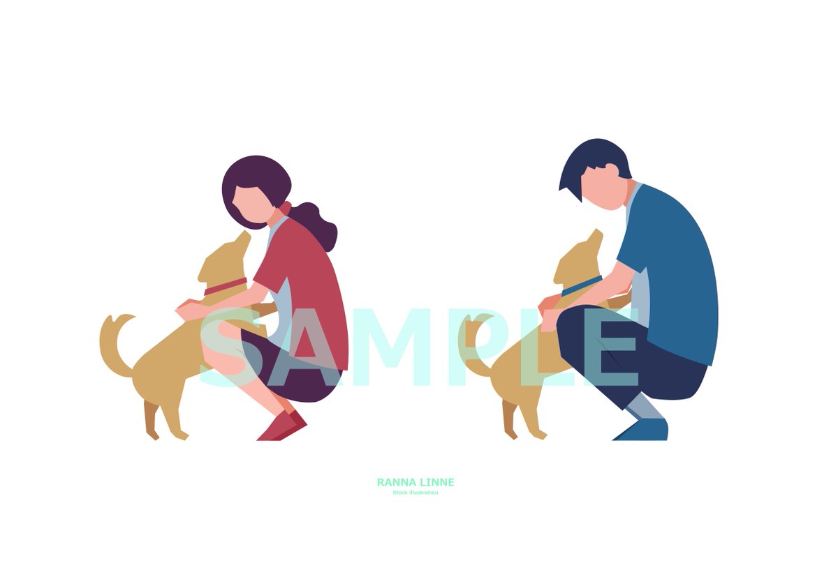 AdobeStock様でダウンロードいただきました！
ありがとうございます♪

犬と遊ぶ男女🐕
ranna-linne.jimdofree.com/play-with-dog/

#イラスト素材　#AdobeStock　#犬　#ストックイラスト　#illustration　#ShutterStock