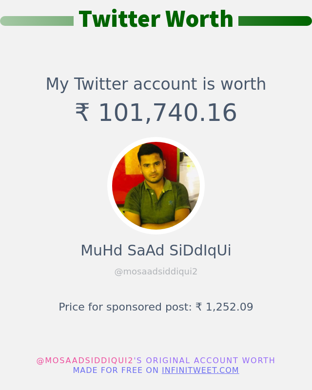 मेरा ट्विटर मूल्य है: ₹ 101,740.16

➡️ infinitytweet.me/account-worth?…