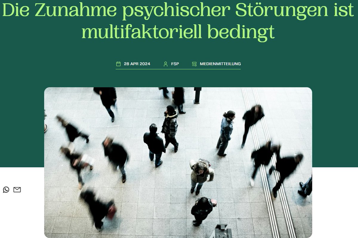 Die FSP will den heute im @tagesanzeiger publizierten Artikel von Bettina Weber mit dem reisserischen Titel «Mental Health: Die eingebildete Krise» nicht so stehen lassen. 👇 psychologie.ch/de/news/die-zu…