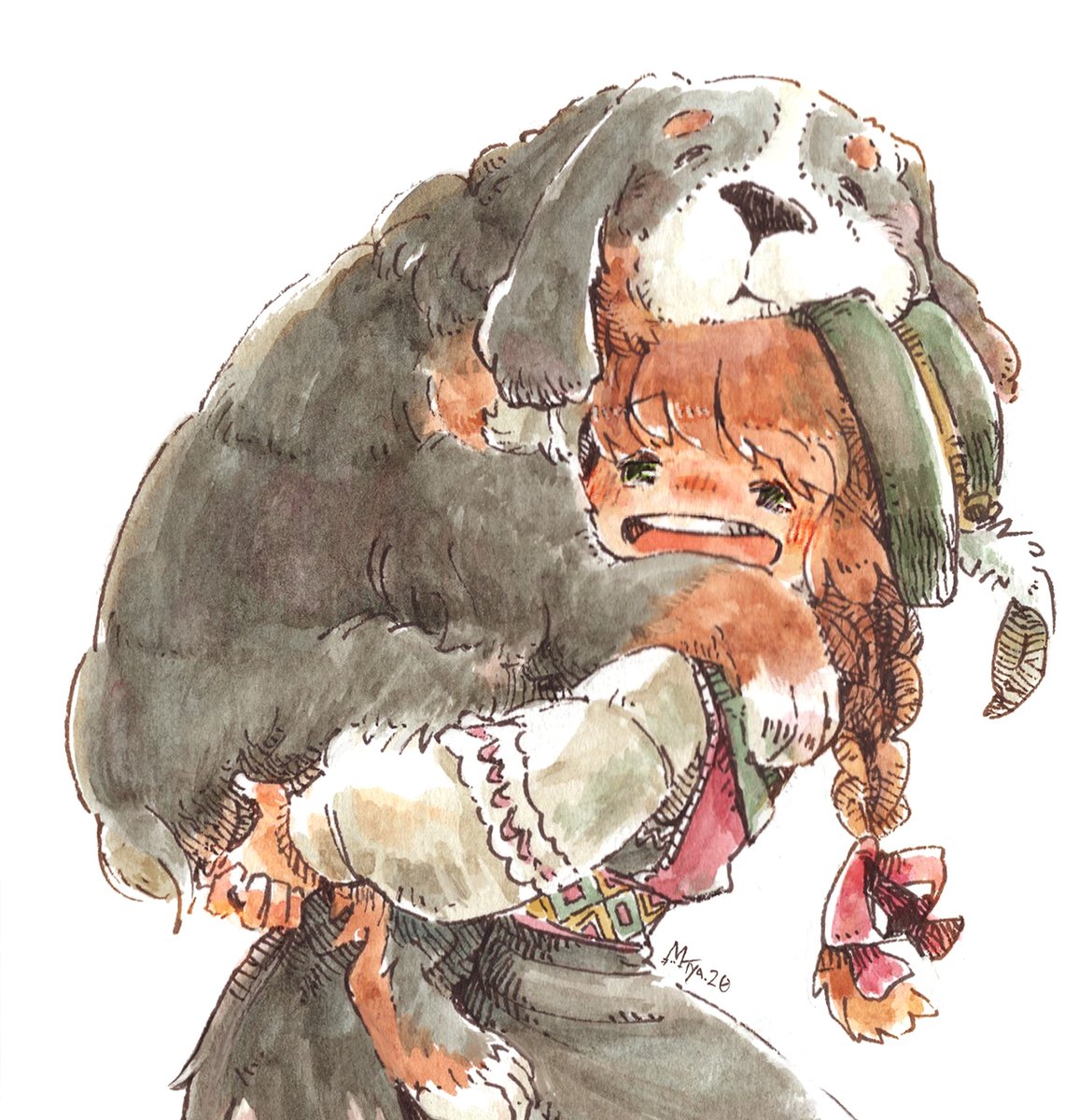 「大きな犬を全身に浴びたくて 」|Miiyaのイラスト