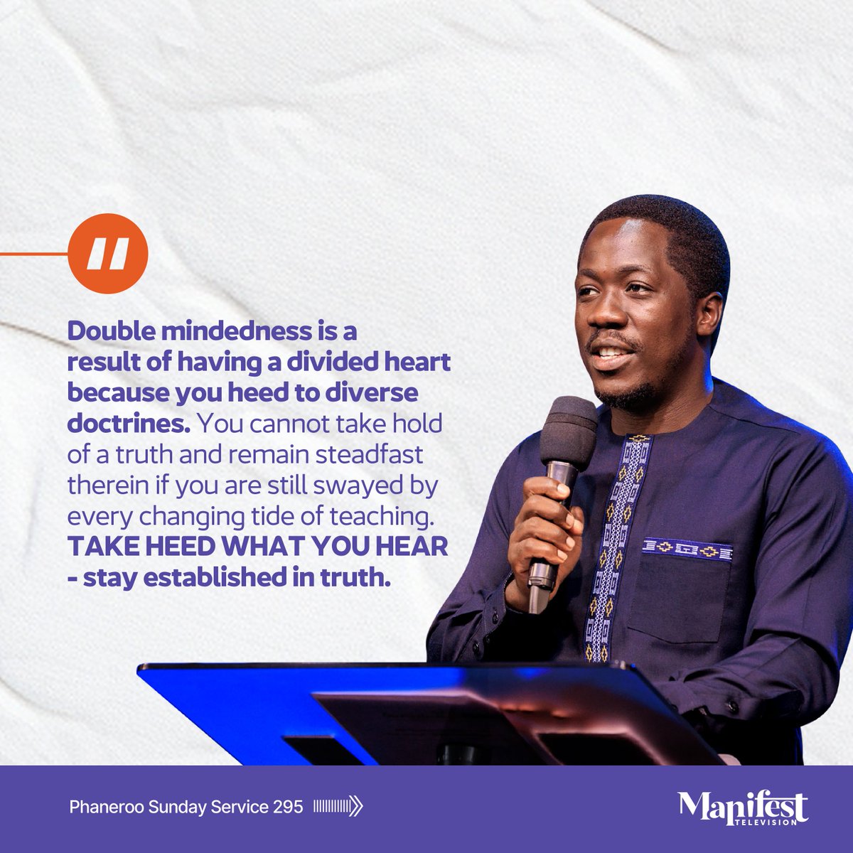 Take heed what you hear! Watch the replay of the sermon titled ‘Building Stability in Your Faith’ NOW on Manifest Television. #ManifestTV ~ Christ Revealed