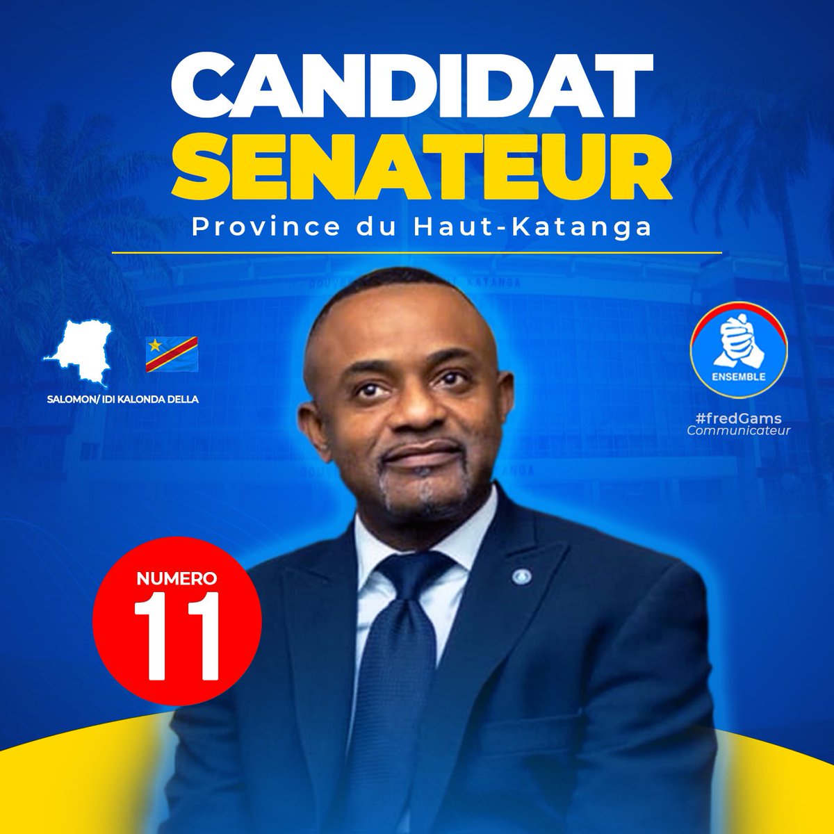 #RDC 
Le Congo mérite d’avoir un @SalomonKalonda dans sa chambre haute, donc pour les élections sénatoriales du #HautKatanga le numéro #11 est le choix idéal ☑️