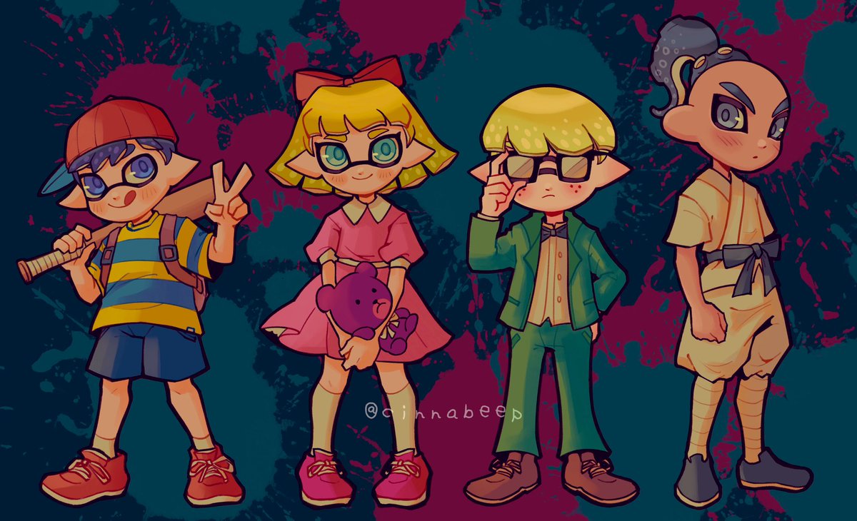 Unusual Splatoon team #earthbound