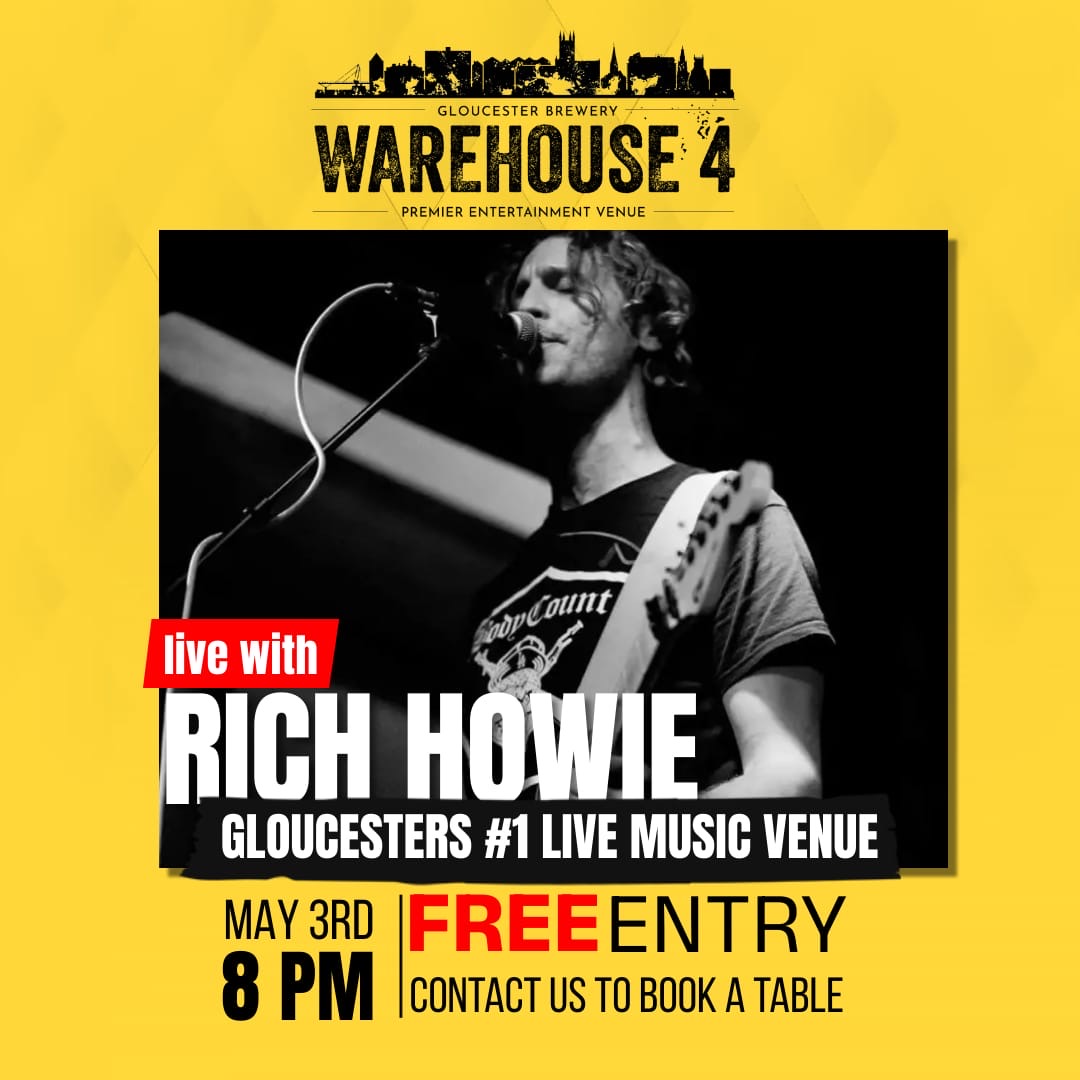 🎶 Kickstart your weekend at Gloucester Brewery's Warehouse 4 with live music by Rich Howie! 🎸 Join us at 8pm for a night of great tunes, delicious drinks, and good vibes. Let's celebrate the start of the weekend together! 🍻🎉 #LiveMusic #GloucesterQuays #Warehouse4 🎤🎉