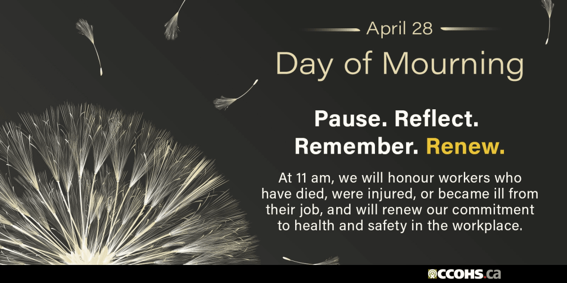 On April 28, honour and remember workers who have been injured, fallen ill, or lost their lives due to work-related incidents. By watching and sharing The National Day of Mourning video below: youtube.com/watch?v=FTC-jF… #dayofmourning