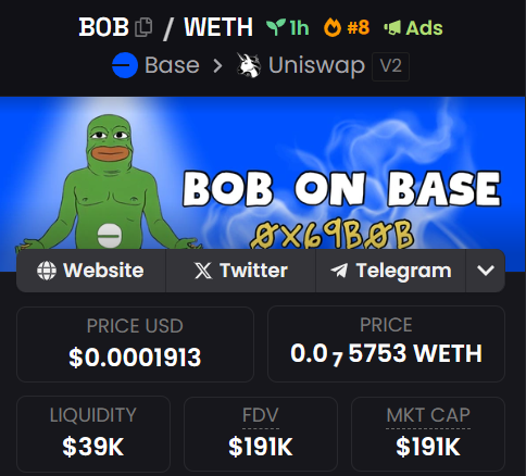 BaseB0B's tweet photo. $B0B Taking over Dexscreener trending. https://t.co/vHTqT8630E
