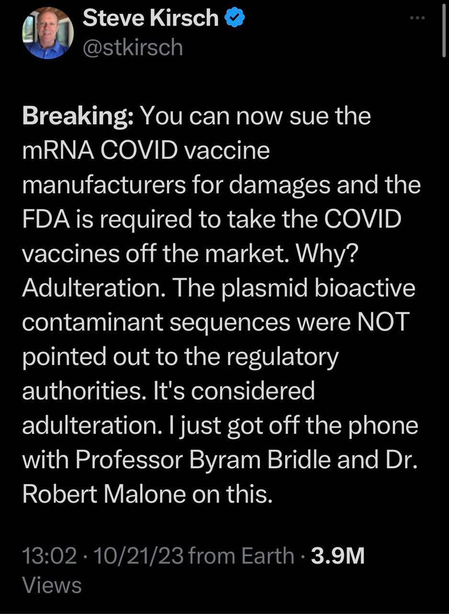 ‼️Important News‼️LET’s HOLD THESE PROFIT OVER HEALTH COMPANIES ACCOUNTABLE! 

You can sue Covid vaccine manufactures as they failed to disclose the jabs contained DNA contamination: Simian Virus 40 (SV40) which is known to cause cancer. Infertility, Sudden or Early death, and…