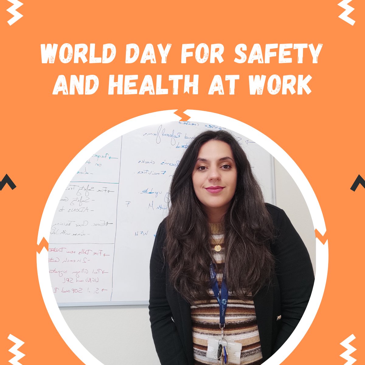 Today is World Day for Safety and Health at Work 📅 We are committed to make workplace safety a priority not just today, but every day. Pictured is Safety Officer, Irene Campos, who works to provide staff with a safe and healthy working environment. #Workplace