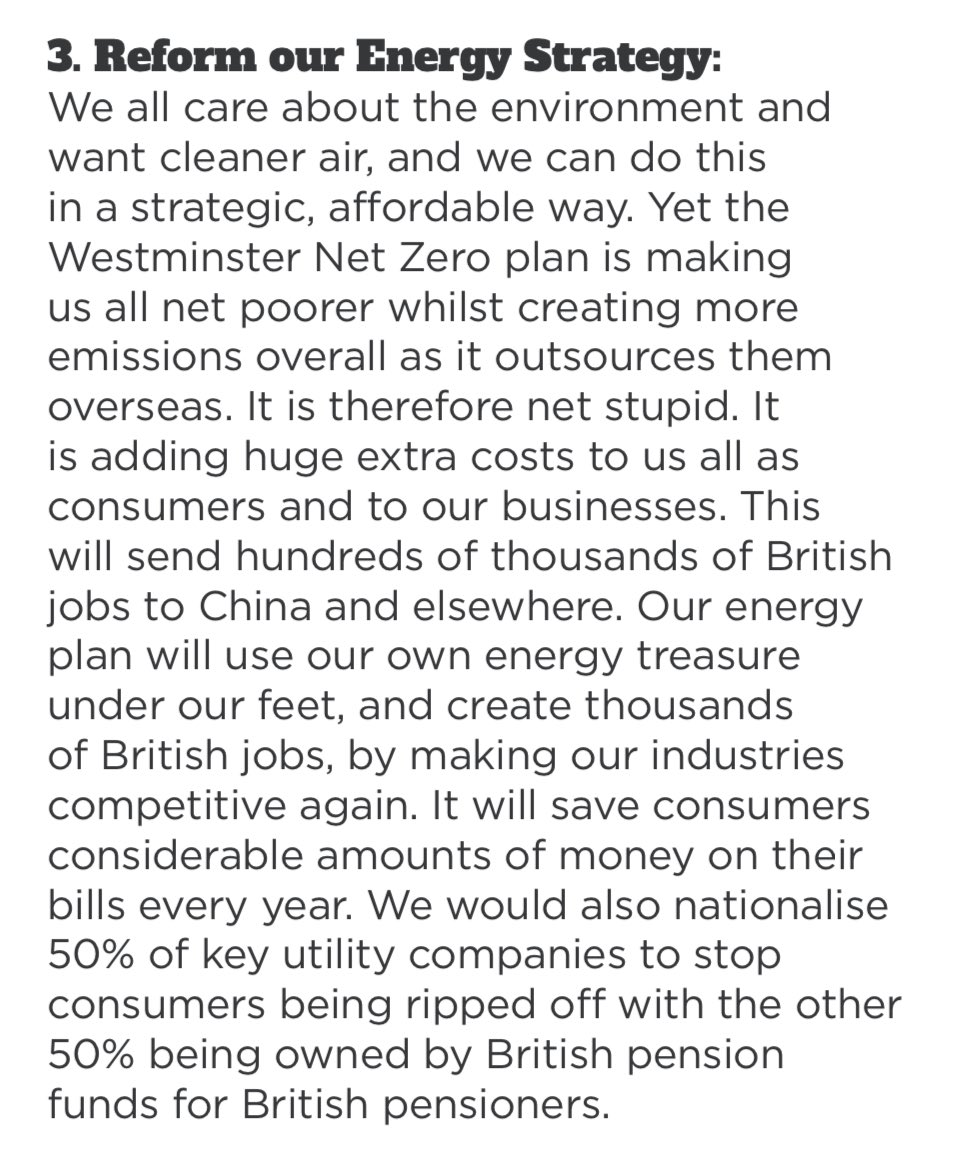 Interesting how no one ever challenges Reform UK’s policy of nationalising the energy industry. If Labour said this, the Telegraph and Mail might not be so kind to them