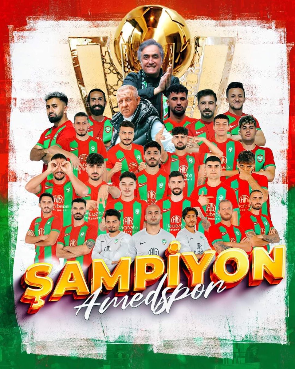 Halkın takımı AMEDSPOR inandı, savaştı ve kazandı. Her bijî Amedspor Amedspor'a 1. Ligde başarılar diliyoruz✌️✌️✌️👏👏👏 #ŞampiyonAmedspor