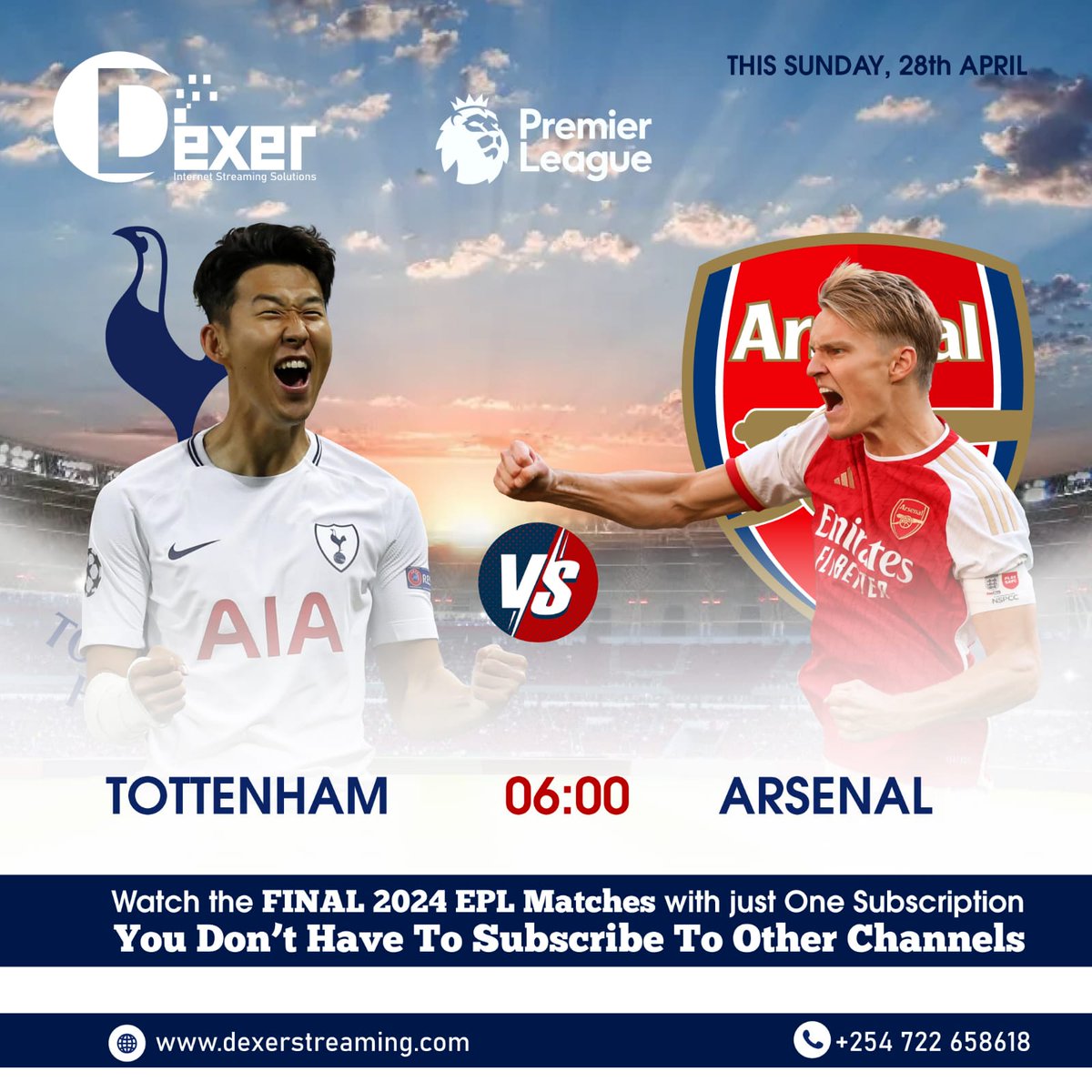 dexersolutions's tweet image. Watch Final EPL 2024 matches with one subscription.

✅Free Trial 
✅No buffering
✅Android/PC/SmartTv
✅16,500+ TV Channels
✅80,000+ Movies &amp;amp; series

Contact us: 
🔗wa.me/+254722658618

Man City Manchester City Tottenham vs Arsenal Flop of the Season #TOTARS Thomas Partey