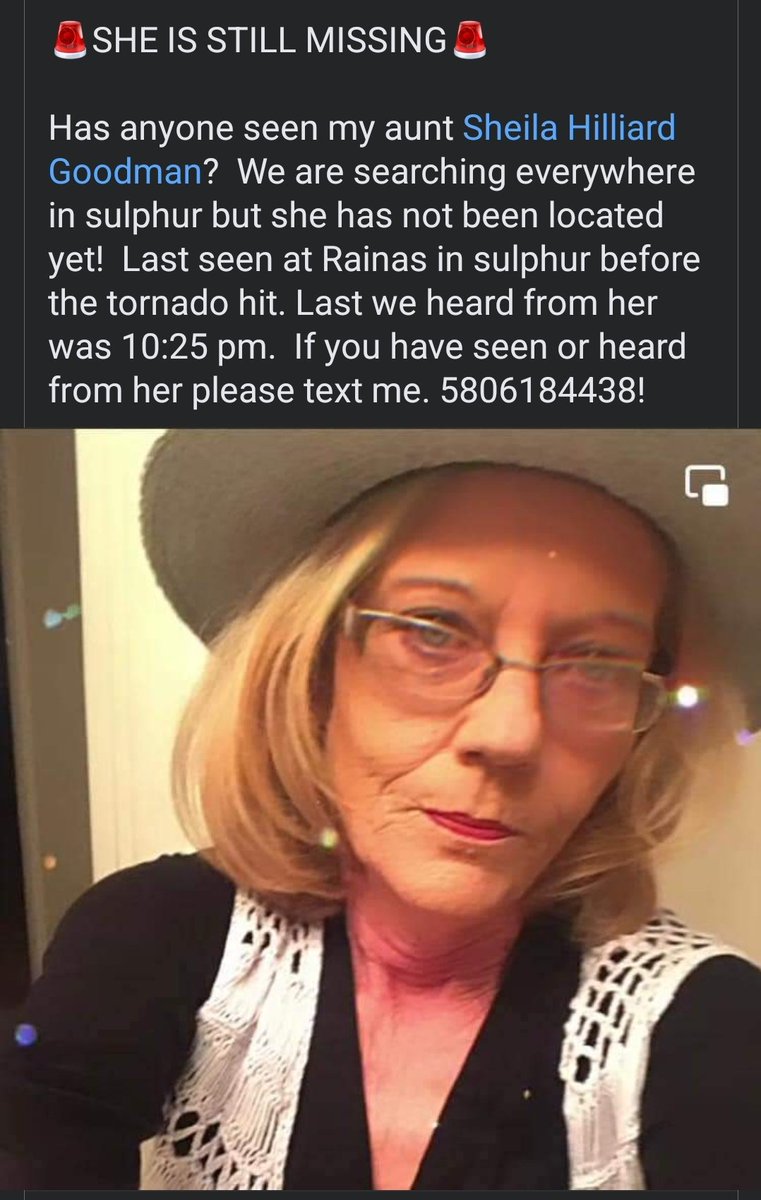 SharrellAnne2's tweet image. This is my granddaughter's grandmother on her dad's side... They're desperate to find her! If anyone in the Sulphur, OK area has any information, contact the family at the number provided. Please share!