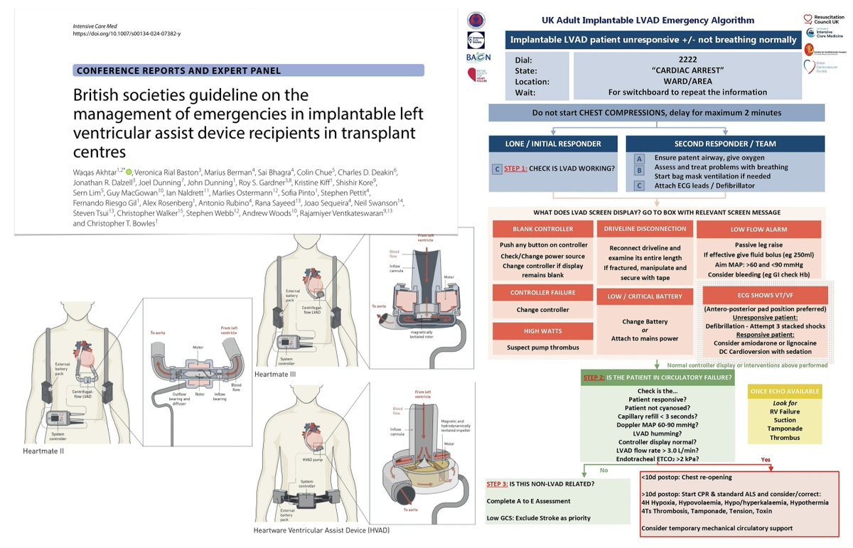 How to manage emergencies in #LVAD recipients in #transplant centres?? British societies guideline #FOAMcc on @yourICM 🇬🇧UK emergency algorithm development ⏱️initial response & initial/secondary responder ⚙️#troubleshooting 🩸adequacy of circulation 🔓bit.ly/4ae1xus