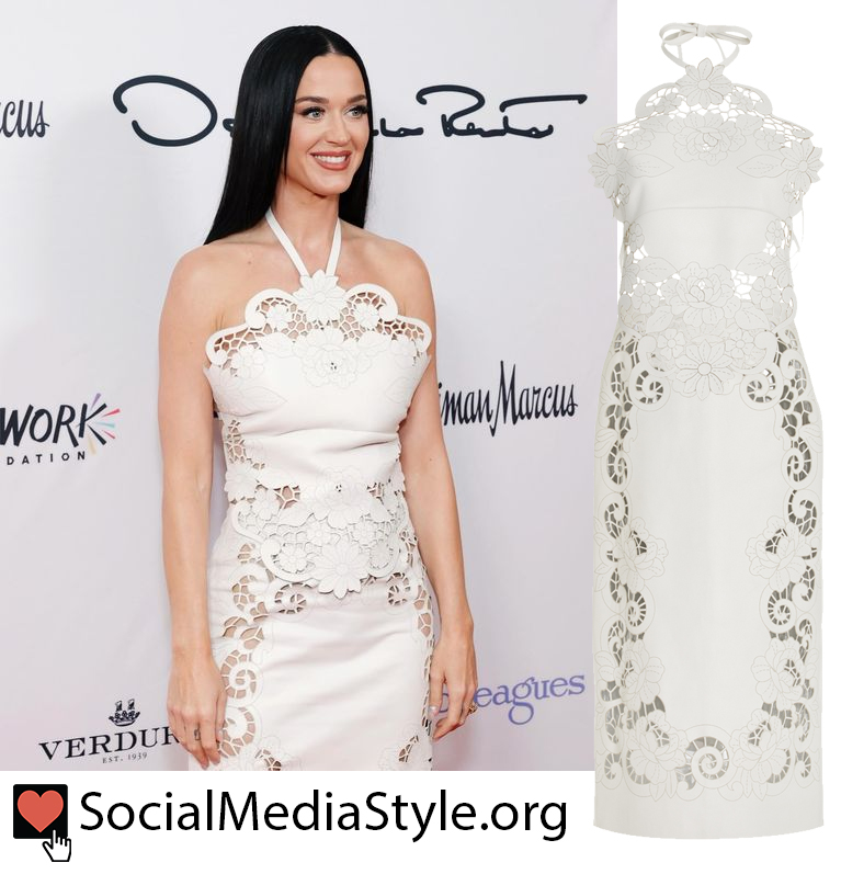 Find out where you can buy @KatyPerry's white laser-cut white leather halter top and skirt from the 2024 Colleagues Spring Luncheon here: socialmediastyle.org/post/katy-perr…
#KatyPerry #OscardelaRenta #lasercut #haltertop #leathertop #leatherskirt #skirt