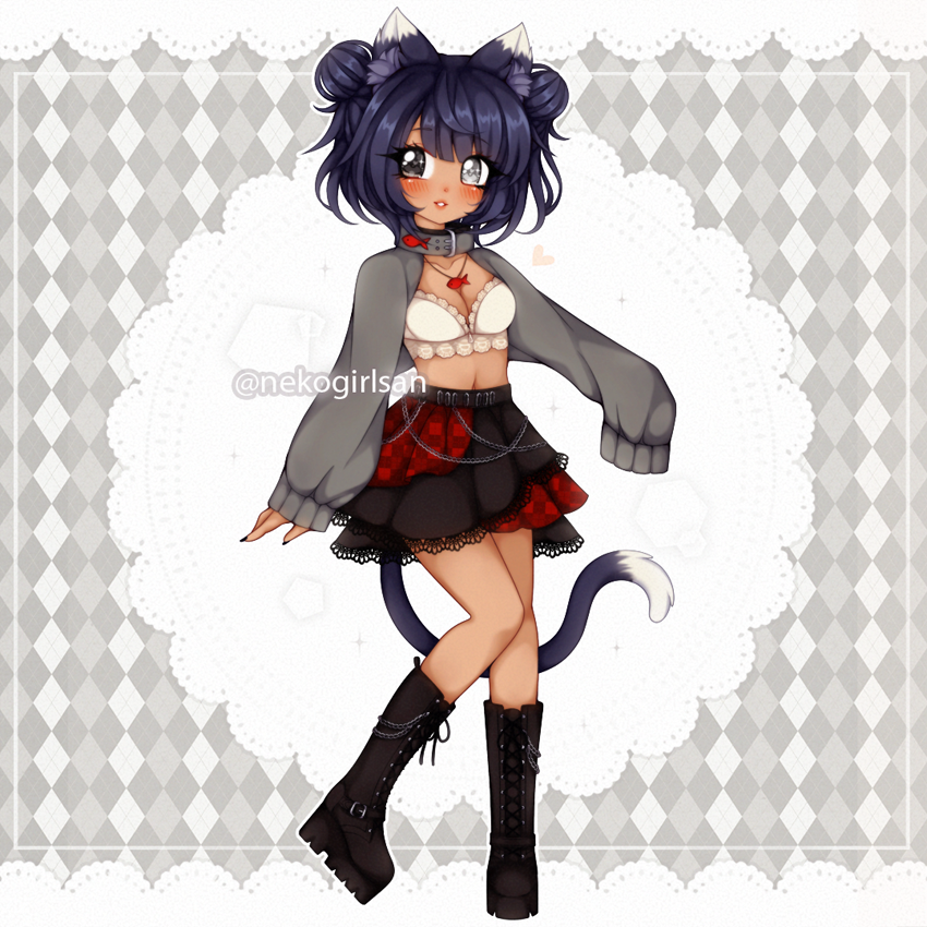 ❤️ 🖤 🤍
Normal full body commission | drawing made for Lexiune ♡  

#ArtistOnTwitter #animegirl #commissions #OC #characterdesign #catgirl #nekogirl