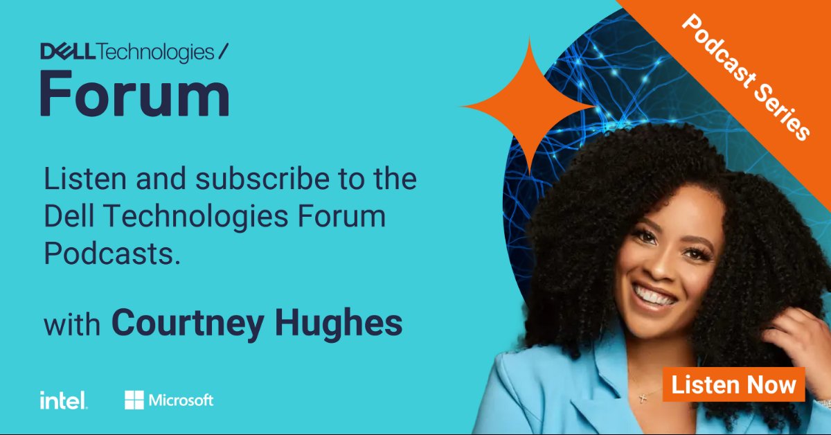 The first 6 #DellTechForum podcasts are now available on the web and podcast platforms! Listen and subscribe, as our host Courtney Hughes interviews Dell thought leaders on topics ranging from #AI to #modernworkplace and more. dell.to/3WiDtSY #iwork4dell #iwork4dell