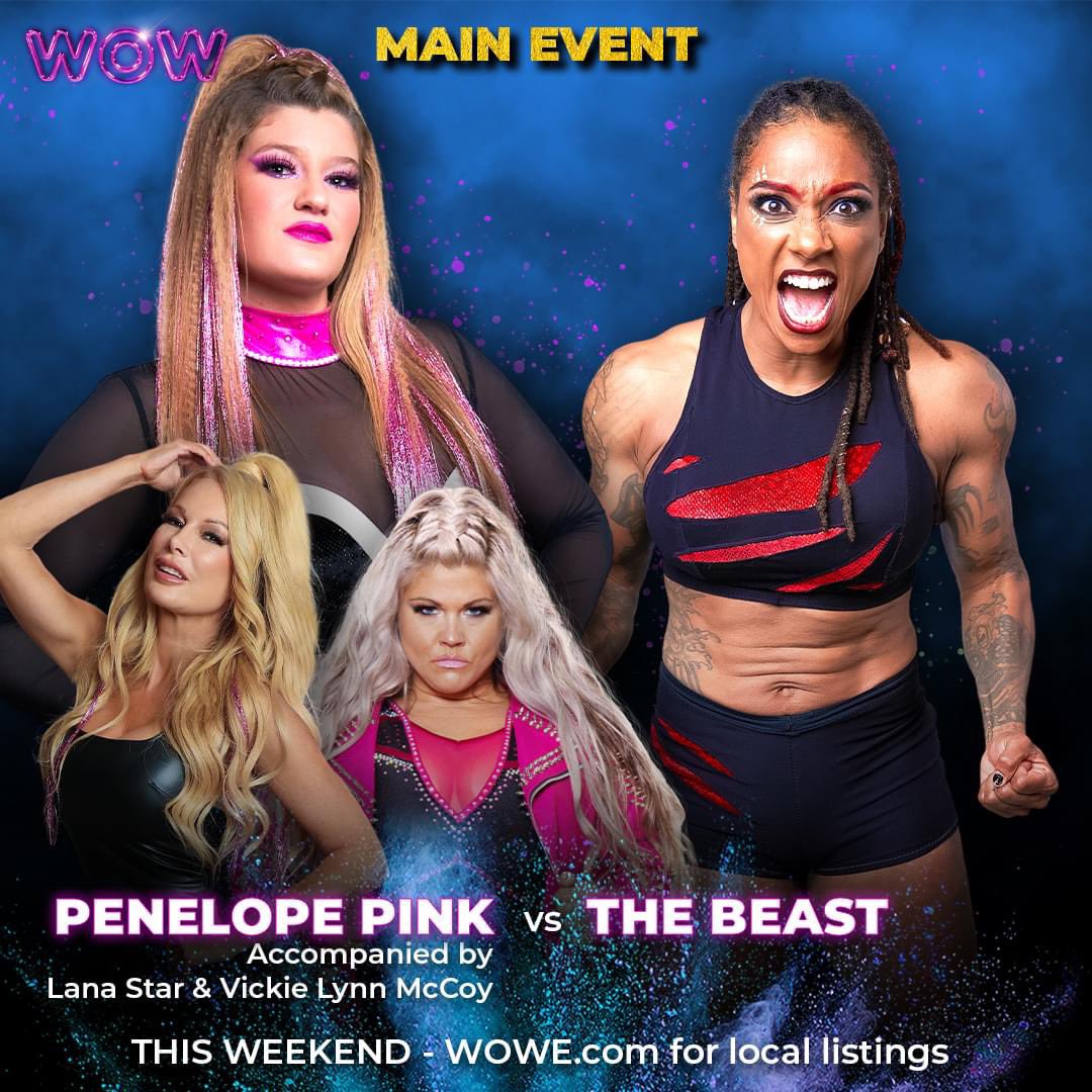 This was, without a doubt, The Beast’s best match ever.

Long overdue. Penelope Pink is really good, and absolutely CARRIED this one.

Vicky Lynn is awful though. 👎 Her involvement nearly ruined the match for me. 

#WOWSuperheroes #WomensWrestling #ProWrestling #WWE #AEW