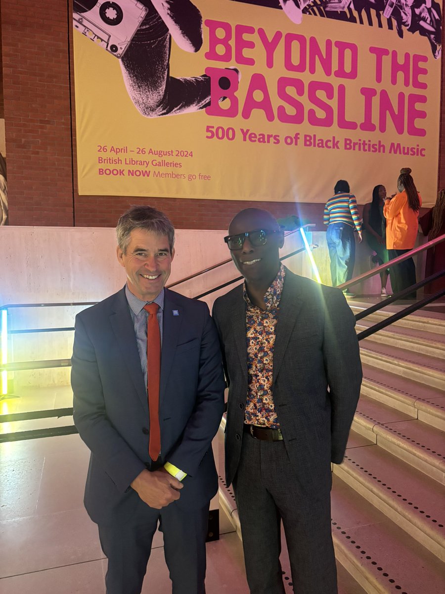 Still buzzing from the opening of ‘Beyond the Bassline, 500 Years of Black British Music’ Exhibition @britishlibrary last Thursday; curated brilliantly by @MykaellRiley and @Aleemagray. It is superb and well worth a visit. The Bassline book v good too; @Miss_Toppin final chapter