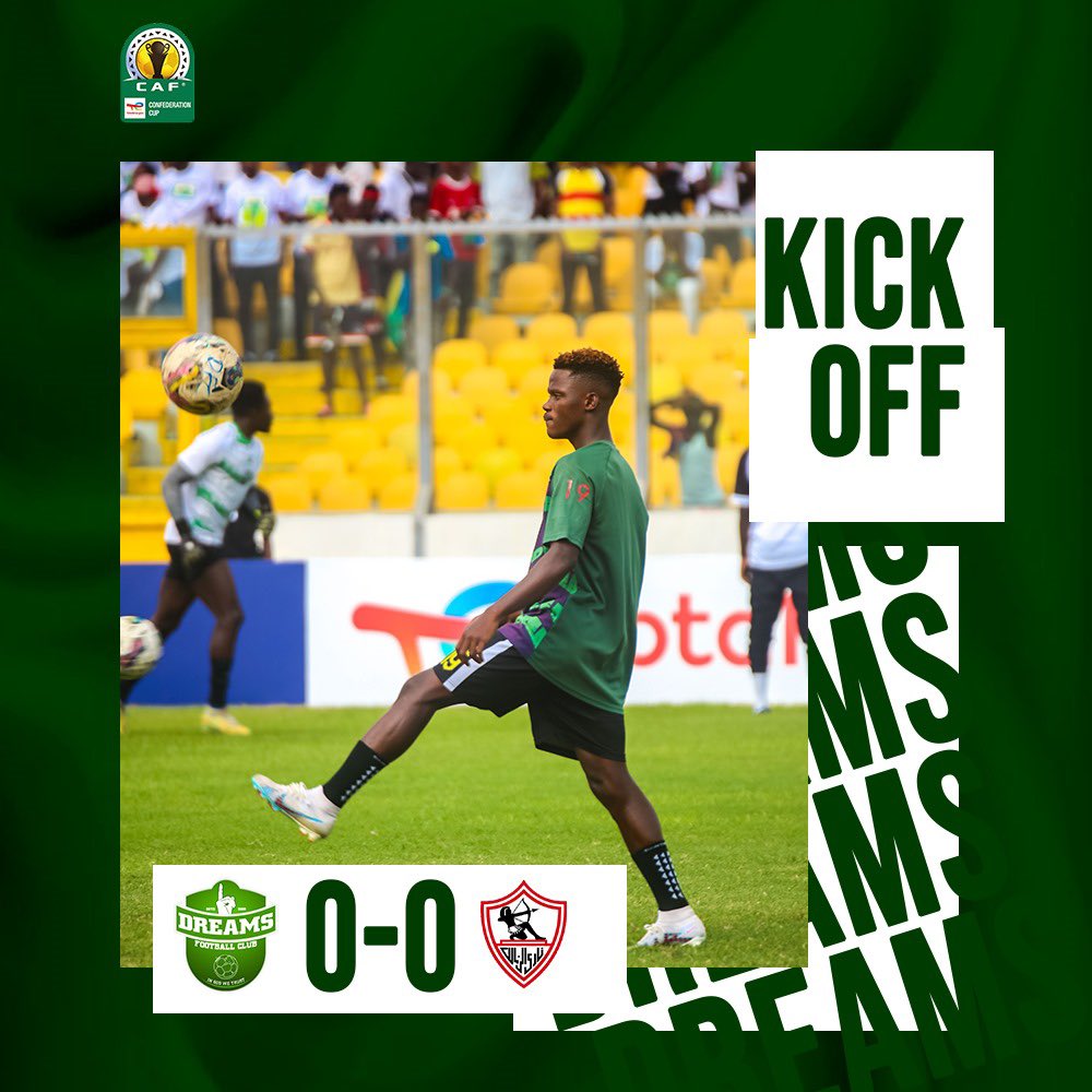 KICK-OFF | We are underway at the Baba Yara Sports Stadium COME ON, BELIEVERS!!! 💪 #DreamsZamalek #StillBelieve☝🏾💚 | #IGWT | #DFC4LIFE