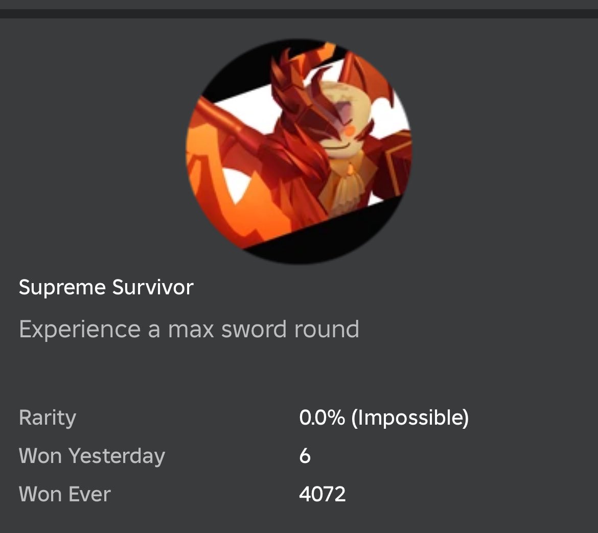dude why do less people have the SHURIKEN badge than the max sword round one??? 😭