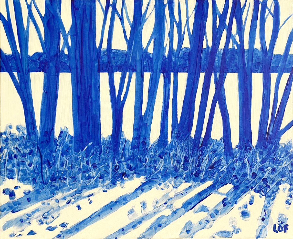 ' Trees in Winter 2 ' 24 x 30 in. / acrylic / painting / art / LOF