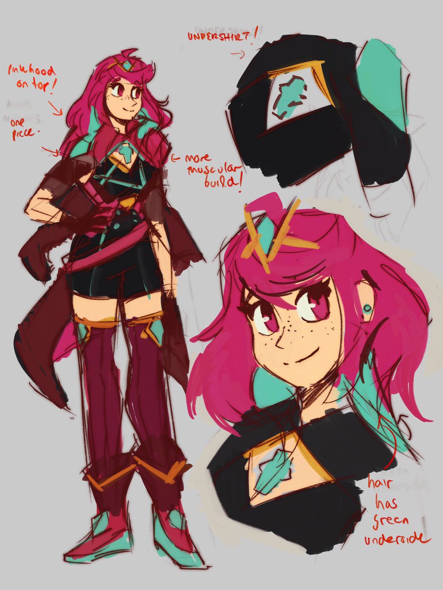 Decided to quickly revamp my future pyra design a bit, streamline it and make it more realistic to how I would see her!