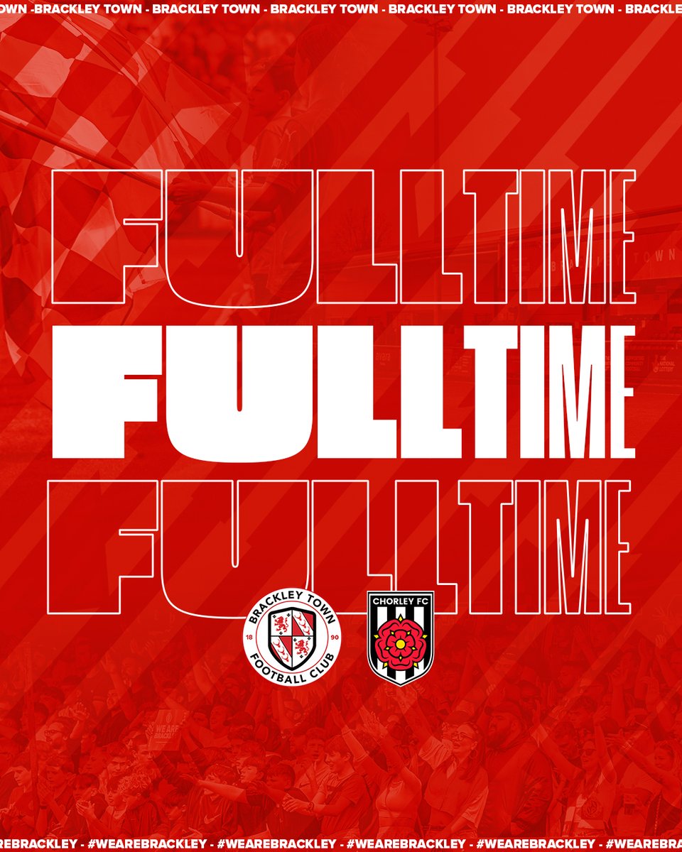 FULL-TIME: The Saints are through to the promotional final, see you next Saturday @bostonunited Brackley Town 1-0 Chorley #WeAreBrackley🔴⚪️
