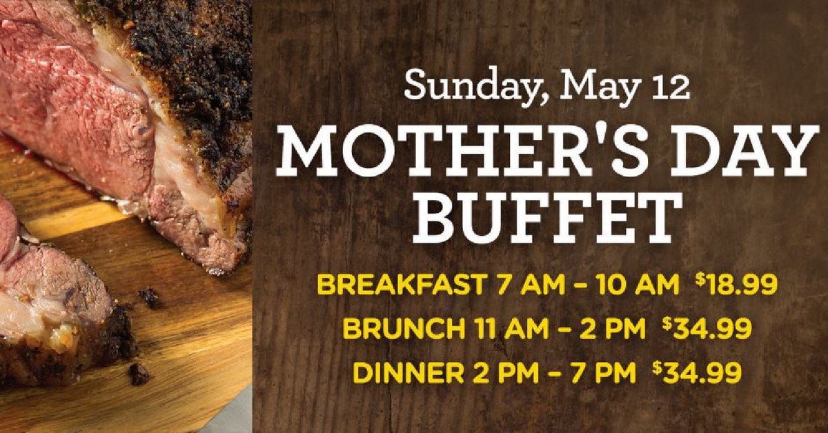 We are only two weeks away from Mother's Day. Give the mothers in your life a special meal at Robert's Buffet. We will be open for breakfast (7 AM - 10 AM), brunch, (11 AM - 2 PM), and dinner (2 PM - 7PM). #RiversideCasino #EliteCasinoResorts #Iowa