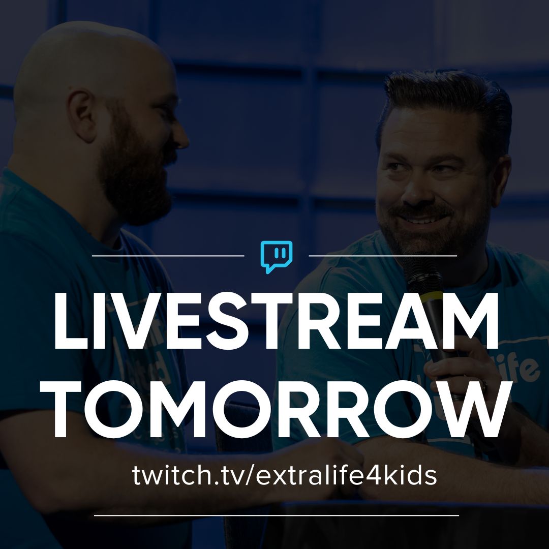 Be sure to tune into our #ExtraLife Twitch stream tomorrow at 4:30pm CDT. 🎙️ Subscribe to our page to make sure you don't miss program updates and highlights: twitch.tv/extralife4kids