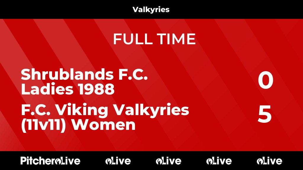 FULL TIME: Shrublands F.C. Ladies 1988 0 - 5 F.C. Viking Valkyries (11v11) Women #SHRFCV #Pitchero pitchero.com/clubs/fcviking…