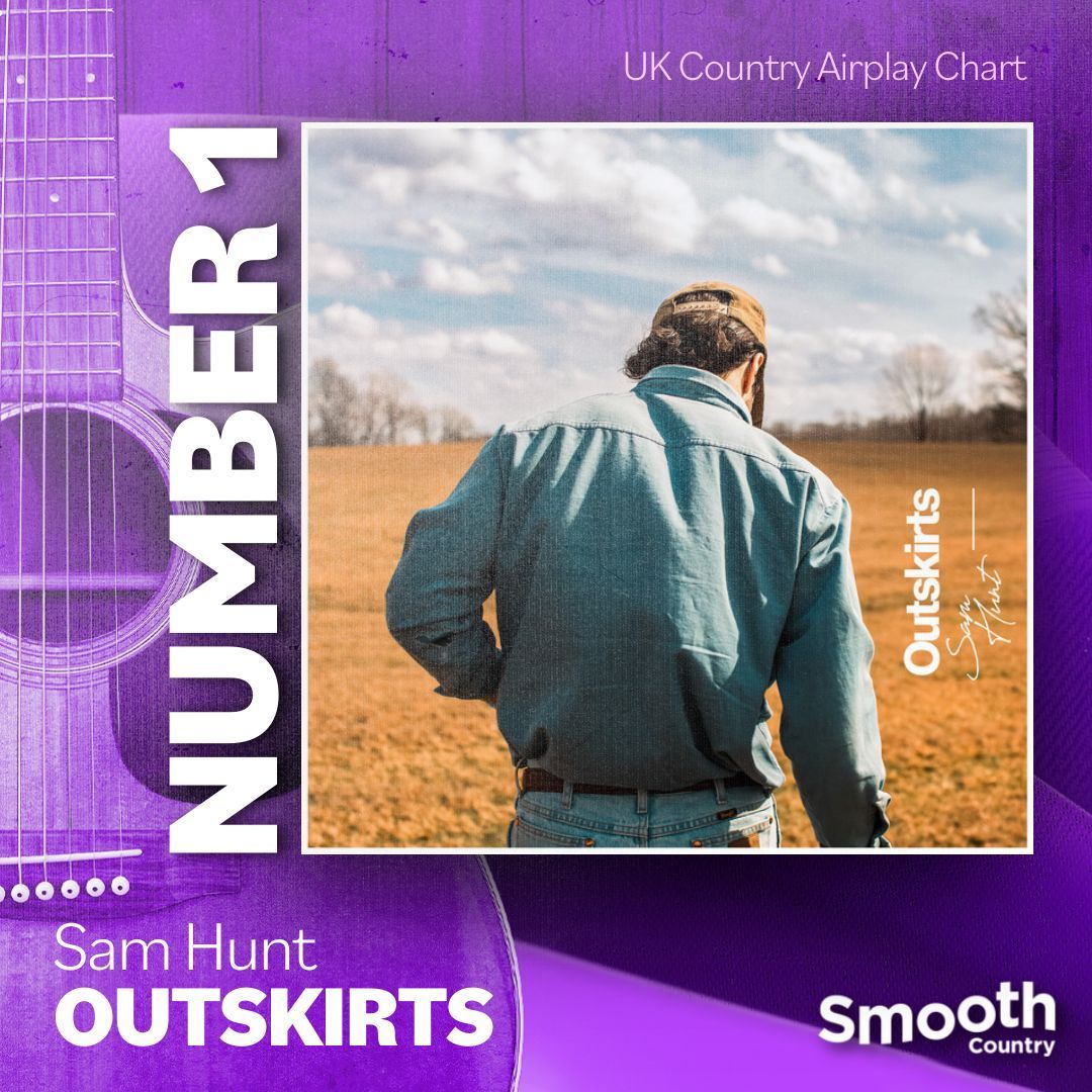 .@SamHuntMusic's 'Outskirts', released in 2023 and inspired by his wife Hannah Lee Fowler, tops the UK country chart this week! 👏