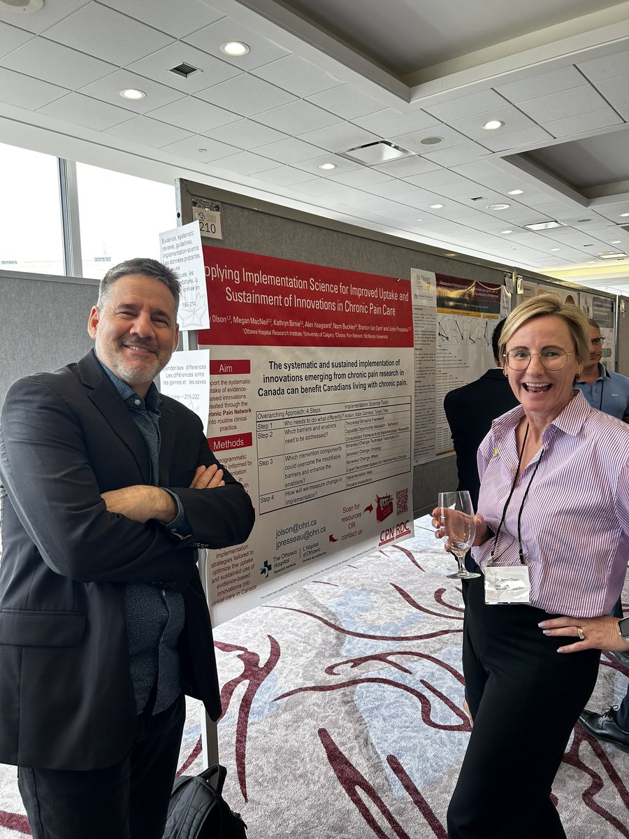 Taking in the poster by @JenLOlson showcasing the implementation science approach being utilized at the Chronic Pain Network. #CanadianPain24