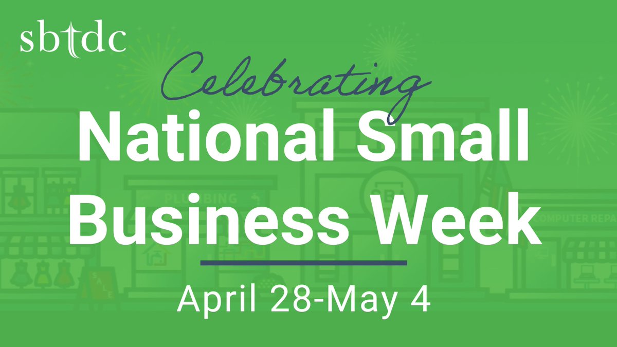 The #SBTDC is proud to celebrate National Small Business Week! ⭐ This week is all about acknowledging industrious entrepreneurs and small businesses Check out how the SBTDC can make #YourBusinessBetter: sbtdc.org #NationalSmallBusinessWeek #SupportSmallBusiness