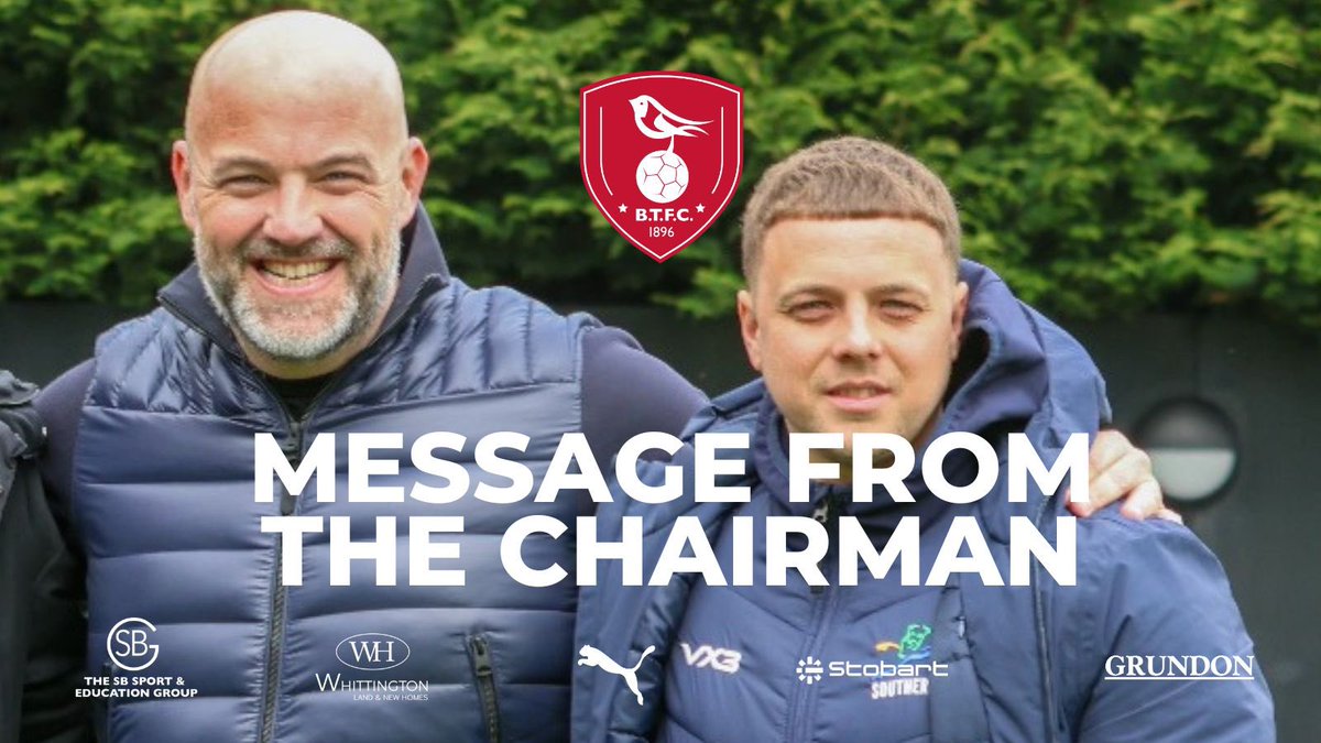 Message from the Chairman 👇 

tinyurl.com/3eff392t

#TOGETHERBTFC #COYR