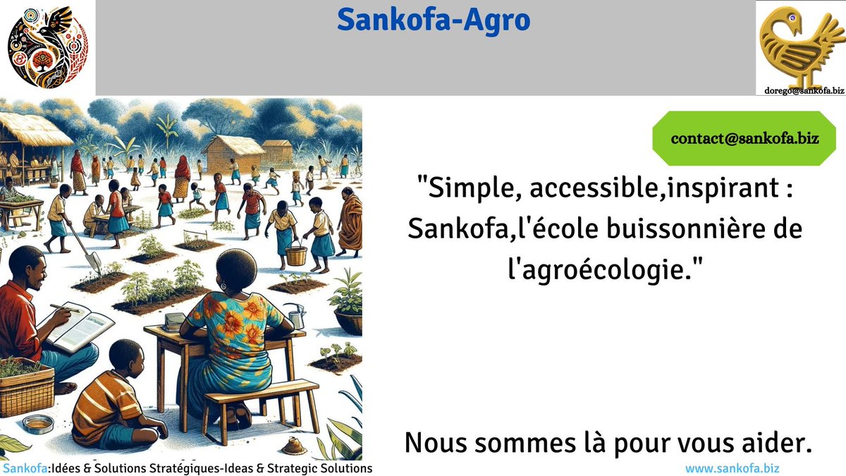 L'#agroécologie valorise des pratiques agricoles simples et accessibles, basées sur l'observation et l'utilisation raisonnée des ressources naturelles, ce qui permet à Sankofa-Agro de proposer une formation buissonnière inspirante et abordable pour transmettre ces savoirs.