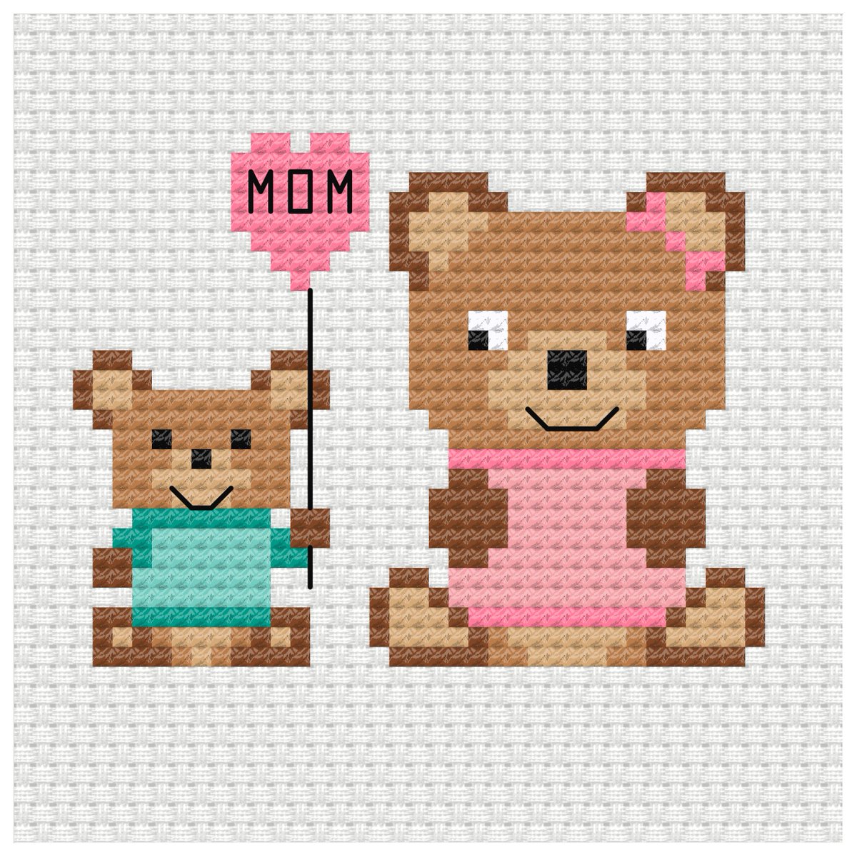 Hi patron, this cute mother's day themed pair of bears is this weeks pattern for you all. patreon.com/ringcat #crossstitchpattern #mothersday2024 #bearcrossstitch #patreoncreator