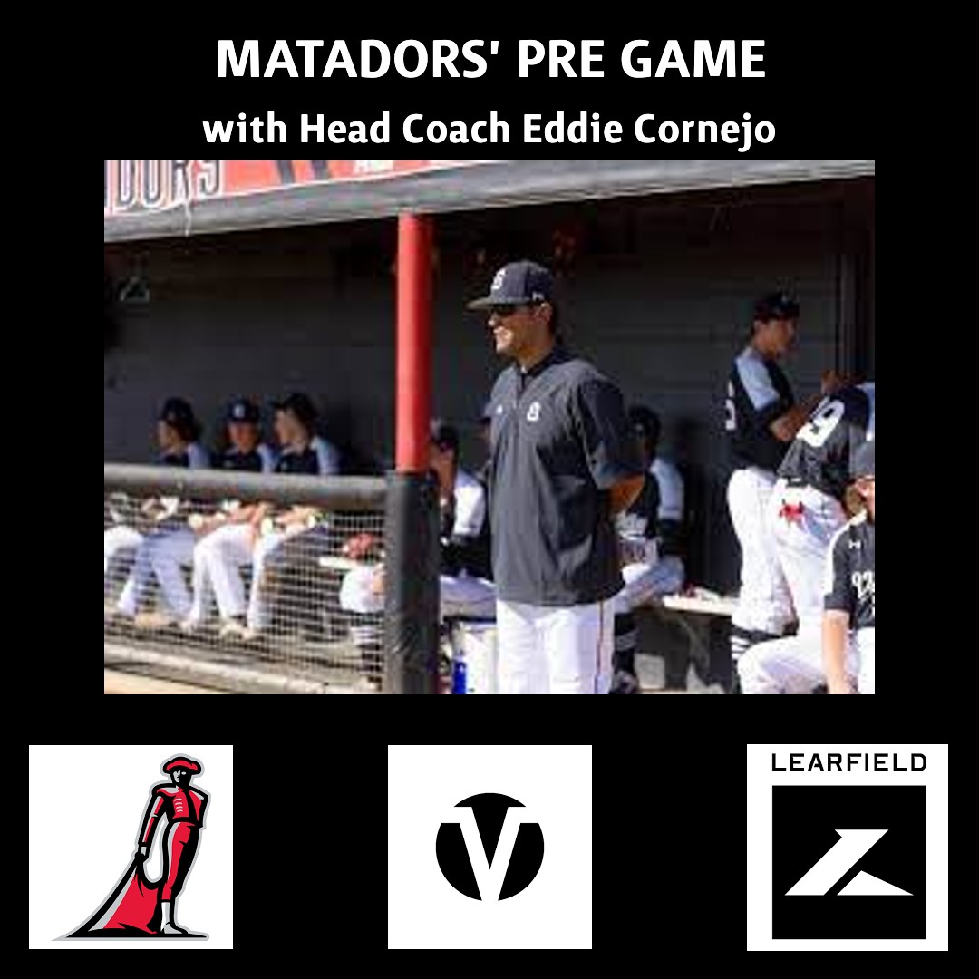 Twenty minutes ahead of @GoMatadors Pre Game (Audio Only), before mid-week tilt between @CSUNBaseball and @AztecBaseball.
SOUND: tinyurl.com/3h4veunv or @Varsity
App tinyurl.com/3f4rsw9v
VISION (ESPN+, 3pm): tinyurl.com/yu9wxy67