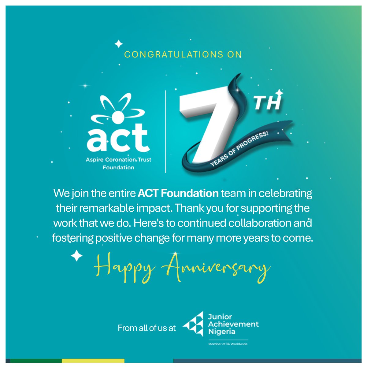 We celebrate the amazing achievements of the @ACTFoundation_ team. Your dedication to supporting organizations and communities is truly inspiring 🌎

Here's to more impactful endeavours and successes in the future 🥂 👏

#Partnerships #milestone #Celebration #ImpactfulService